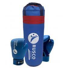 Набор бокс. RUSCO SPORT детский к/з синий 6oz 